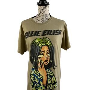 Billie Eilish Mens Size Medium T-Shirt Unisex Music 2020 100% Cotton Multicolor